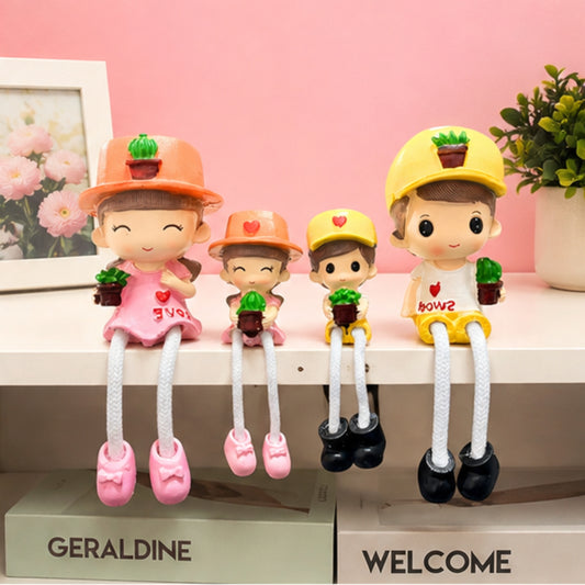 Family of 4 Shelf Hanging Dolls