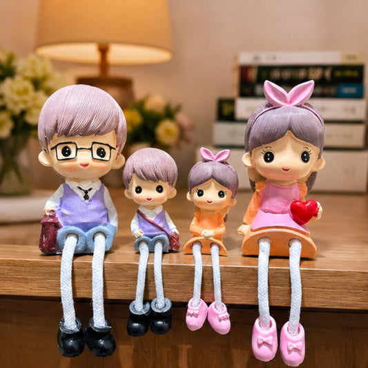 Family of 4 Hanging Leg Figurines