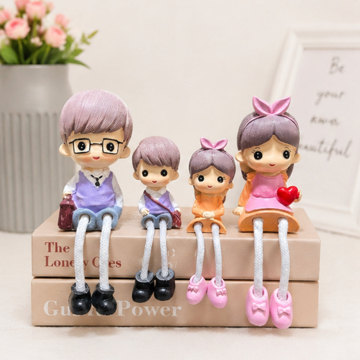 Family of 4 Hanging Leg Figurines