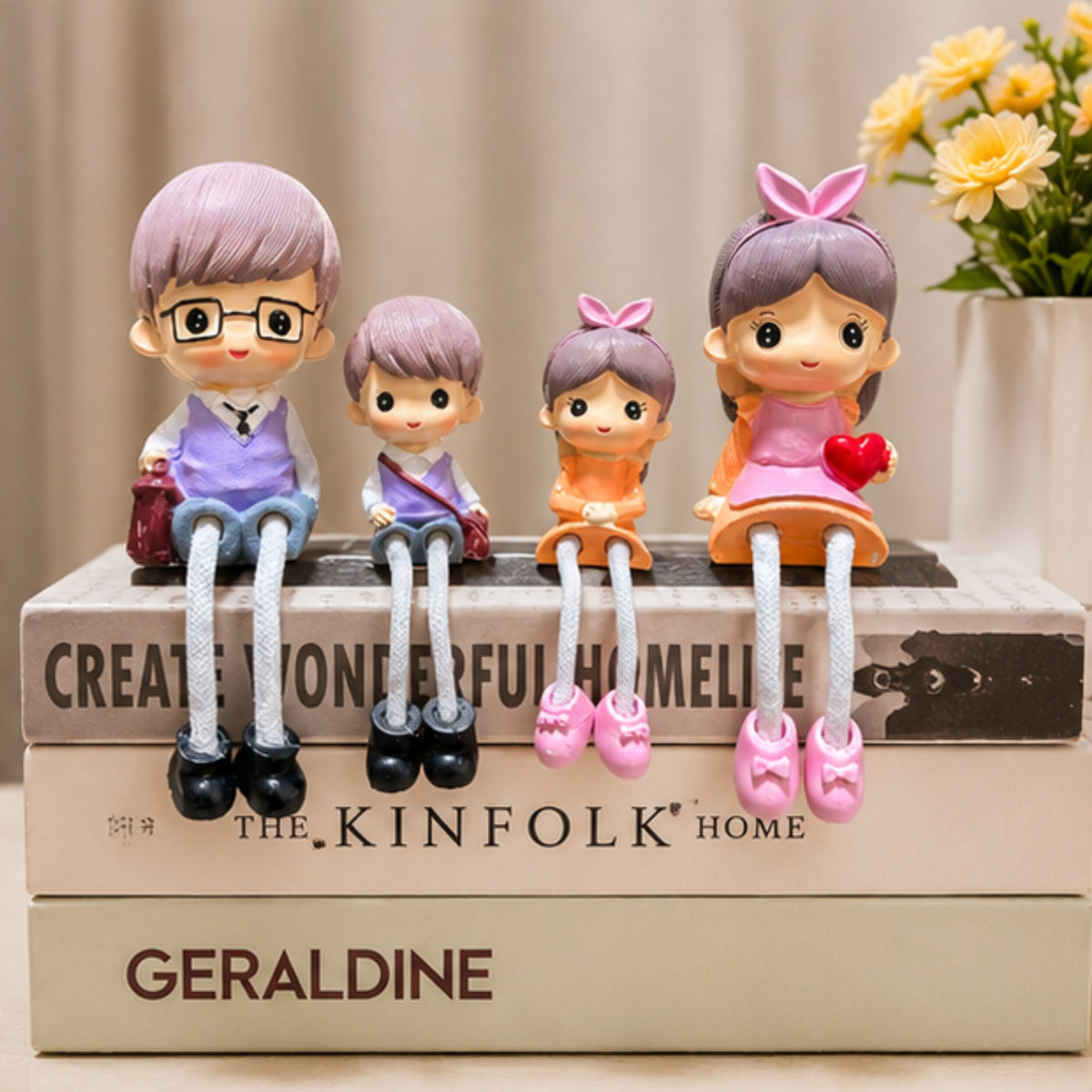 Family of 4 Hanging Leg Figurines