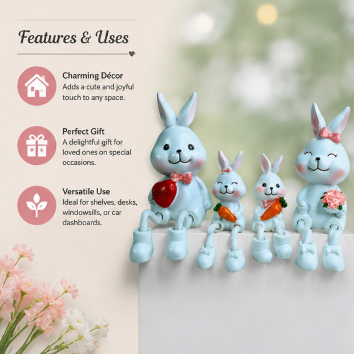 Bunny Family Hanging Dolls (Set of 4)