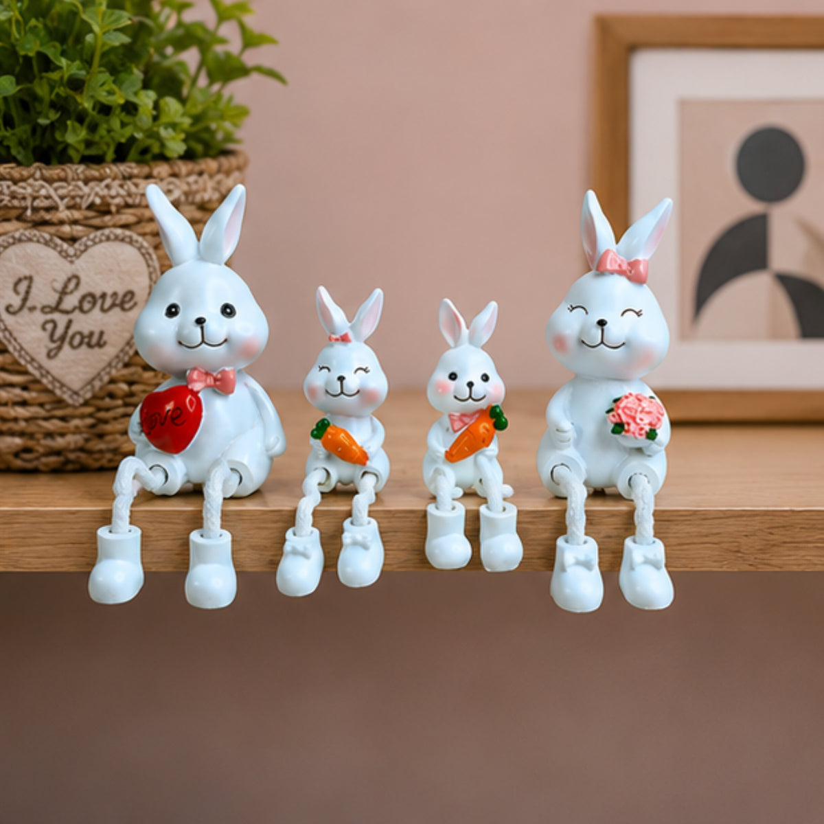 Bunny Family Hanging Dolls (Set of 4)