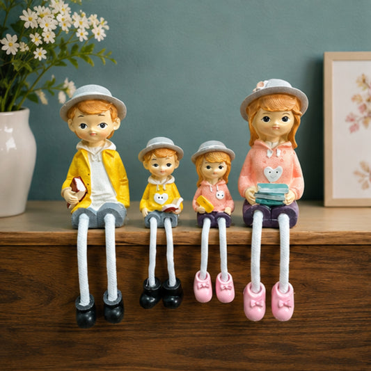 4-Piece Family Hanging Doll Figurine Set