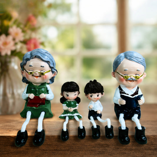 Grandparents & Grandkids Hanging Dolls (Set of 4)