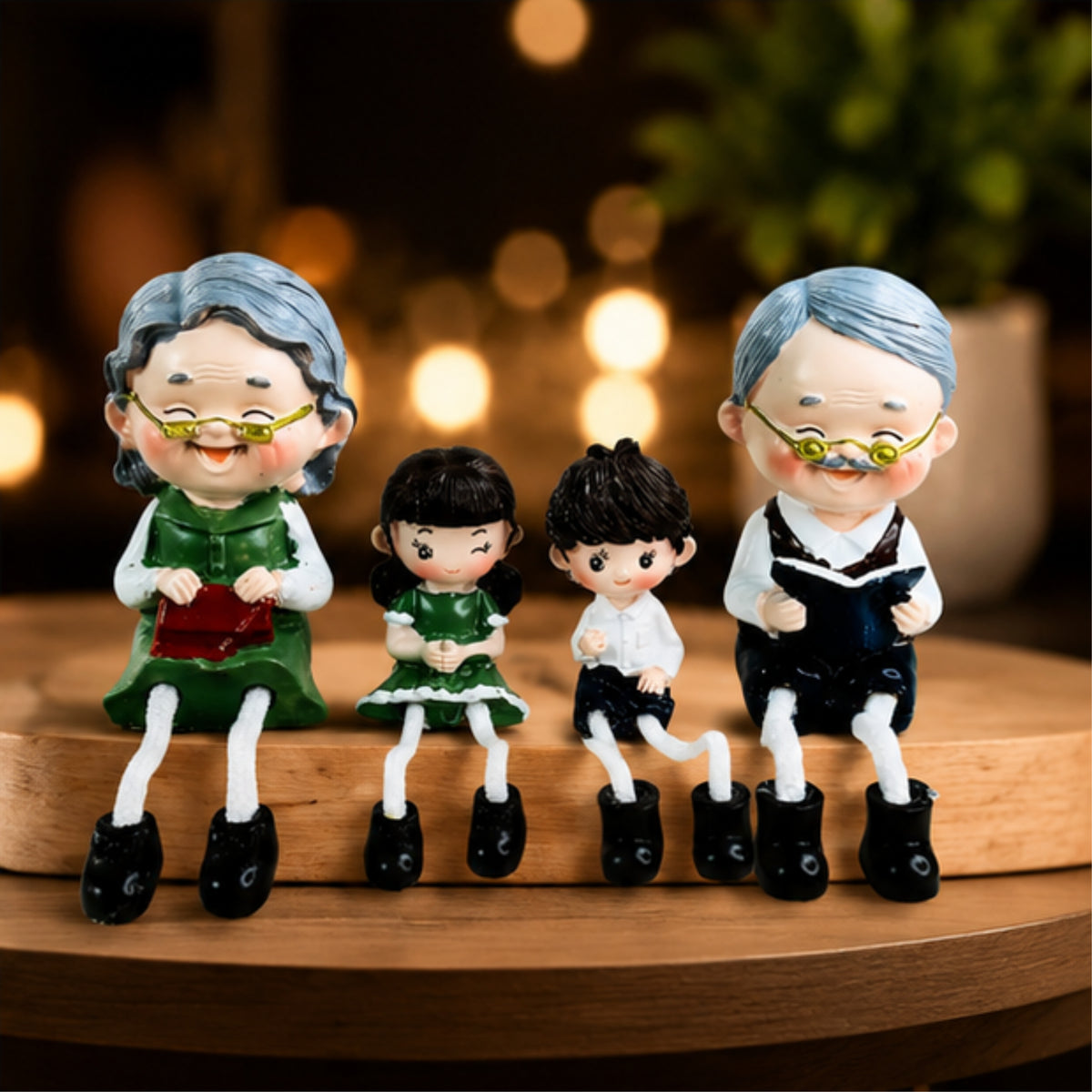 Grandparents & Grandkids Hanging Dolls (Set of 4)