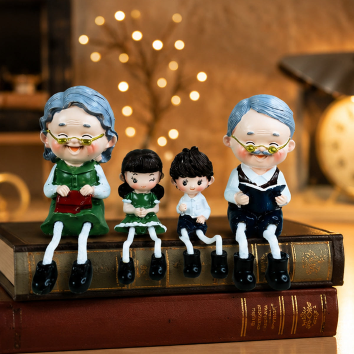 Grandparents & Grandkids Hanging Dolls (Set of 4)