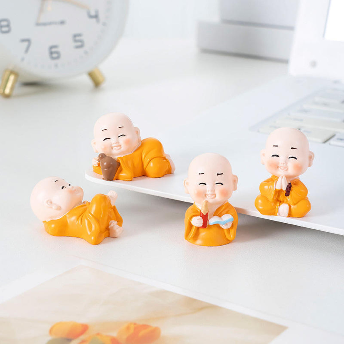 Smiling Monk Figurines - Pack of 5