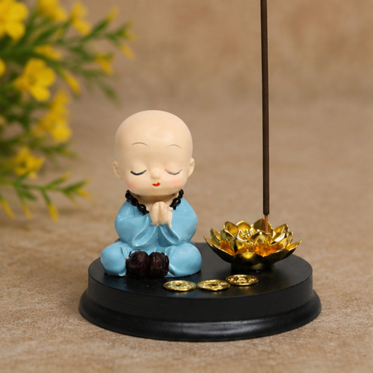 Monk with Namaste Incense Stick Stand