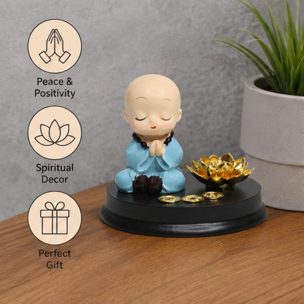 Monk with Namaste Incense Stick Stand