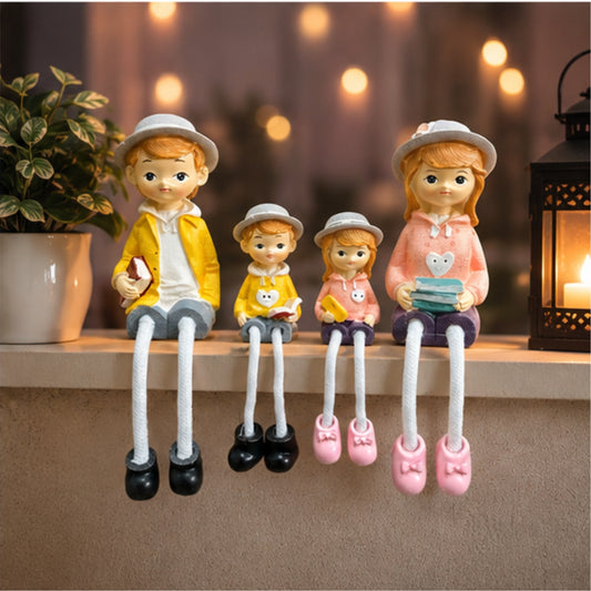 4-Piece Family Hanging Doll Figurine Set