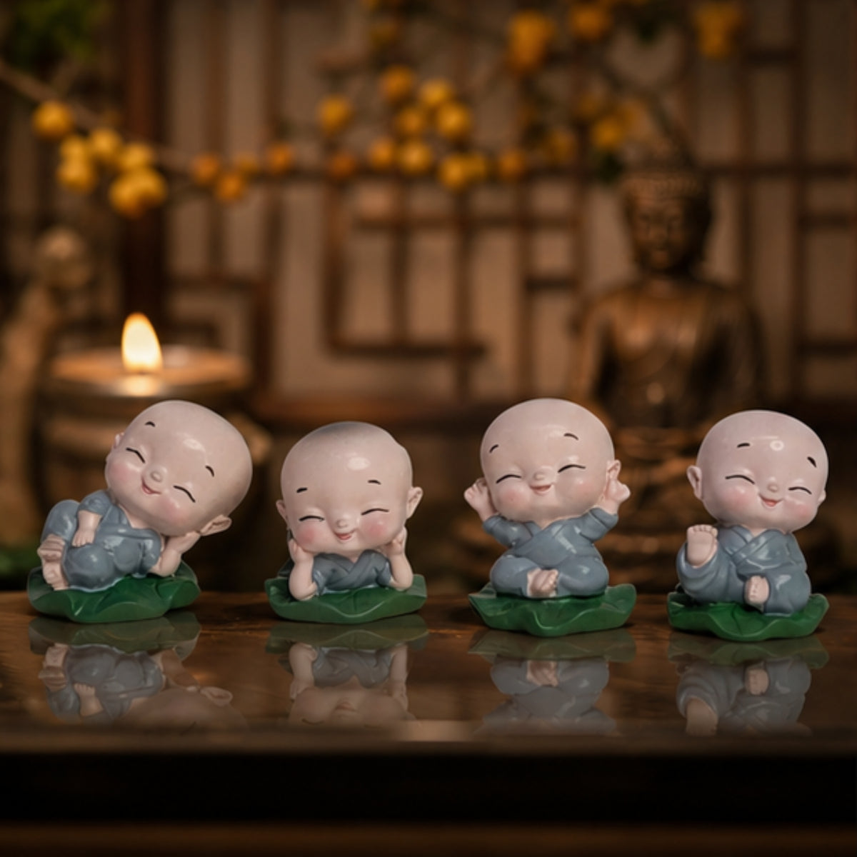 Smiling Baby Monks Set of 4