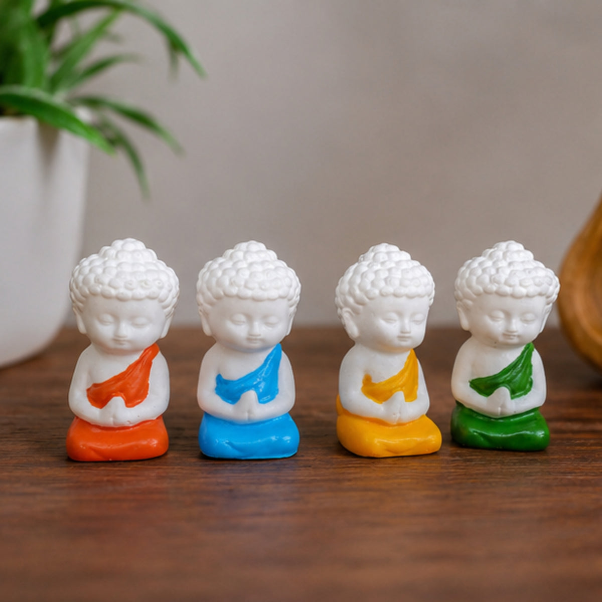 Mini Meditating Monk Statues - Set of 4