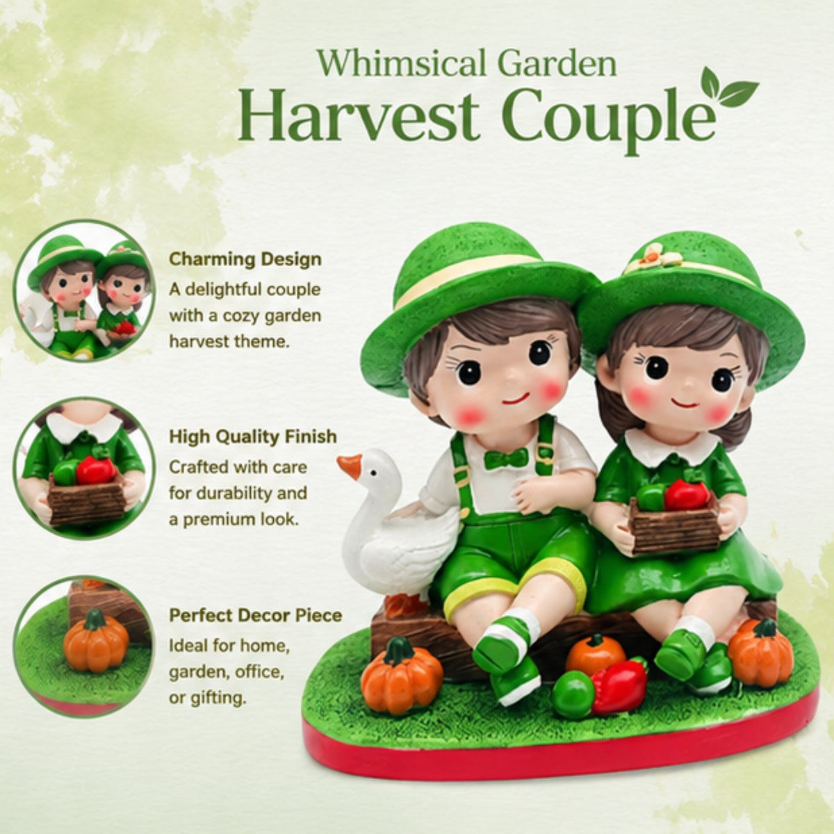 Garden Harvest Couple Figurine - Fruit Basket