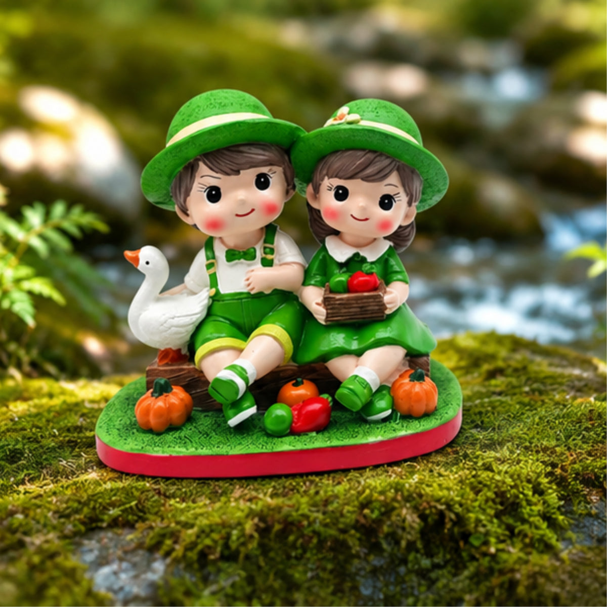 Garden Harvest Couple Figurine - Fruit Basket