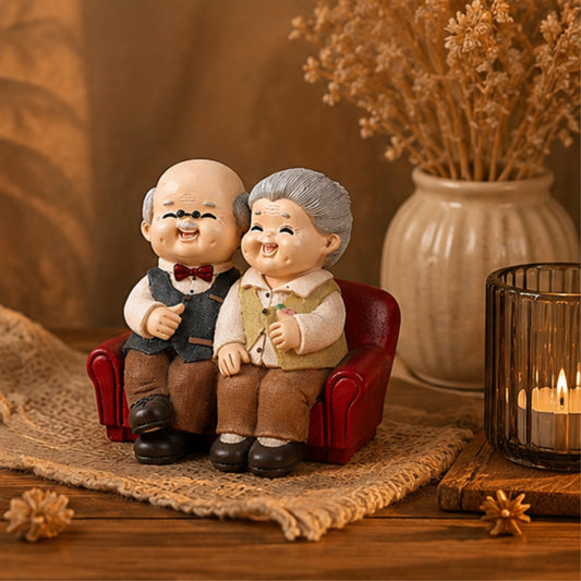 Elderly Couple Figurine - Red Sofa