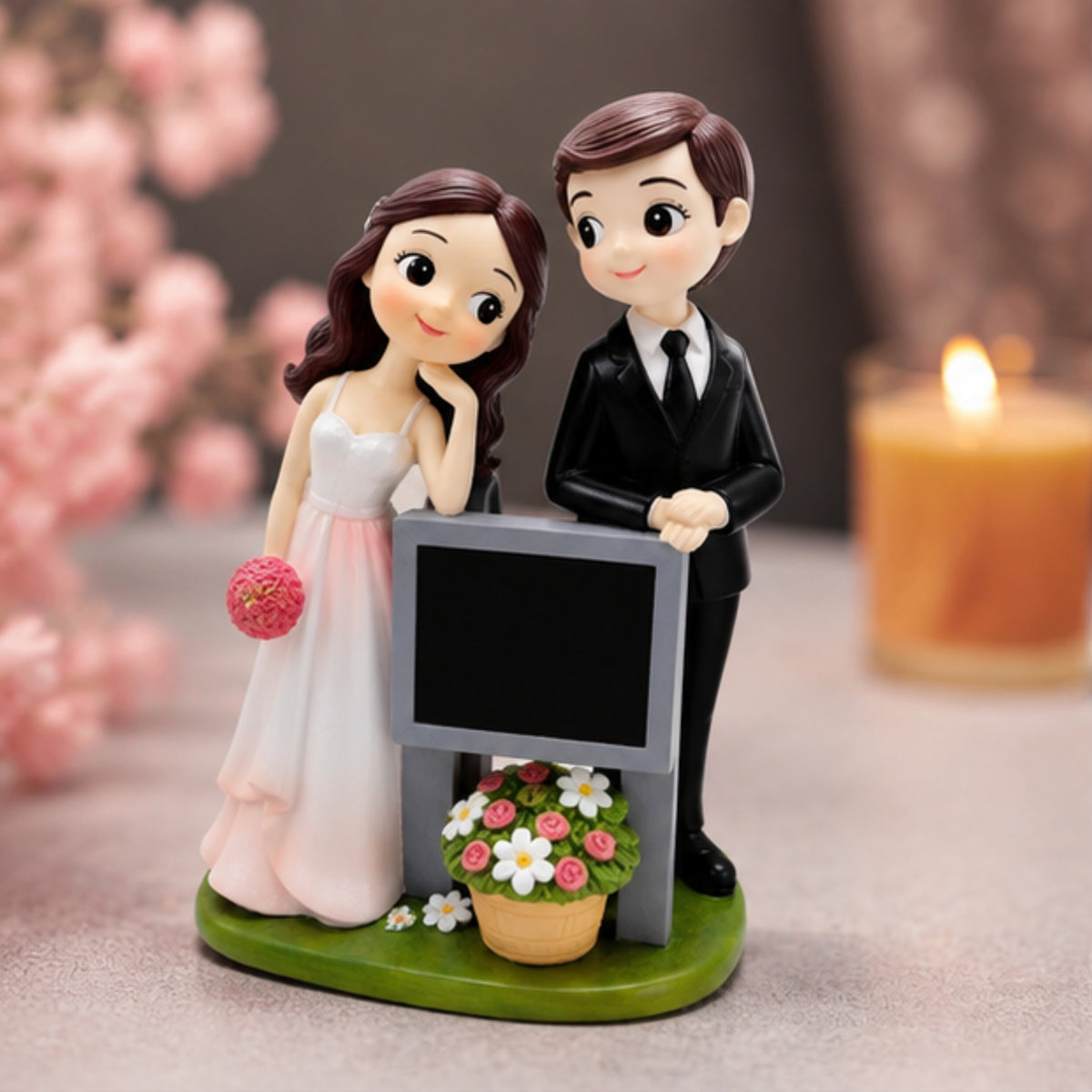 Wedding Couple Figurine - Blackboard Edition