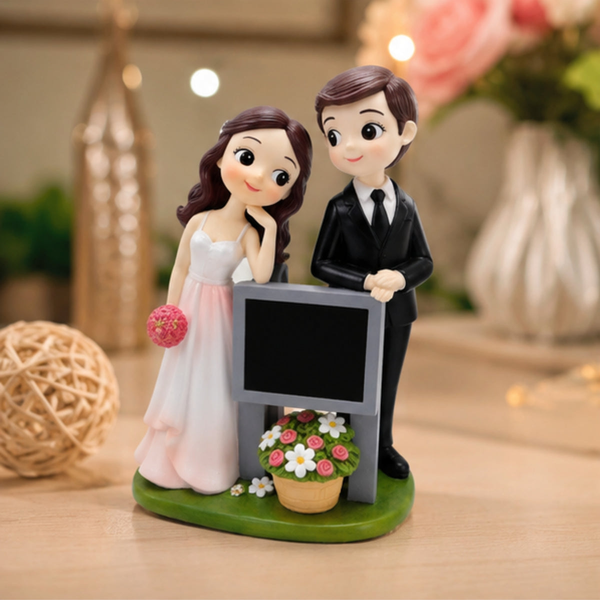 Wedding Couple Figurine - Blackboard Edition