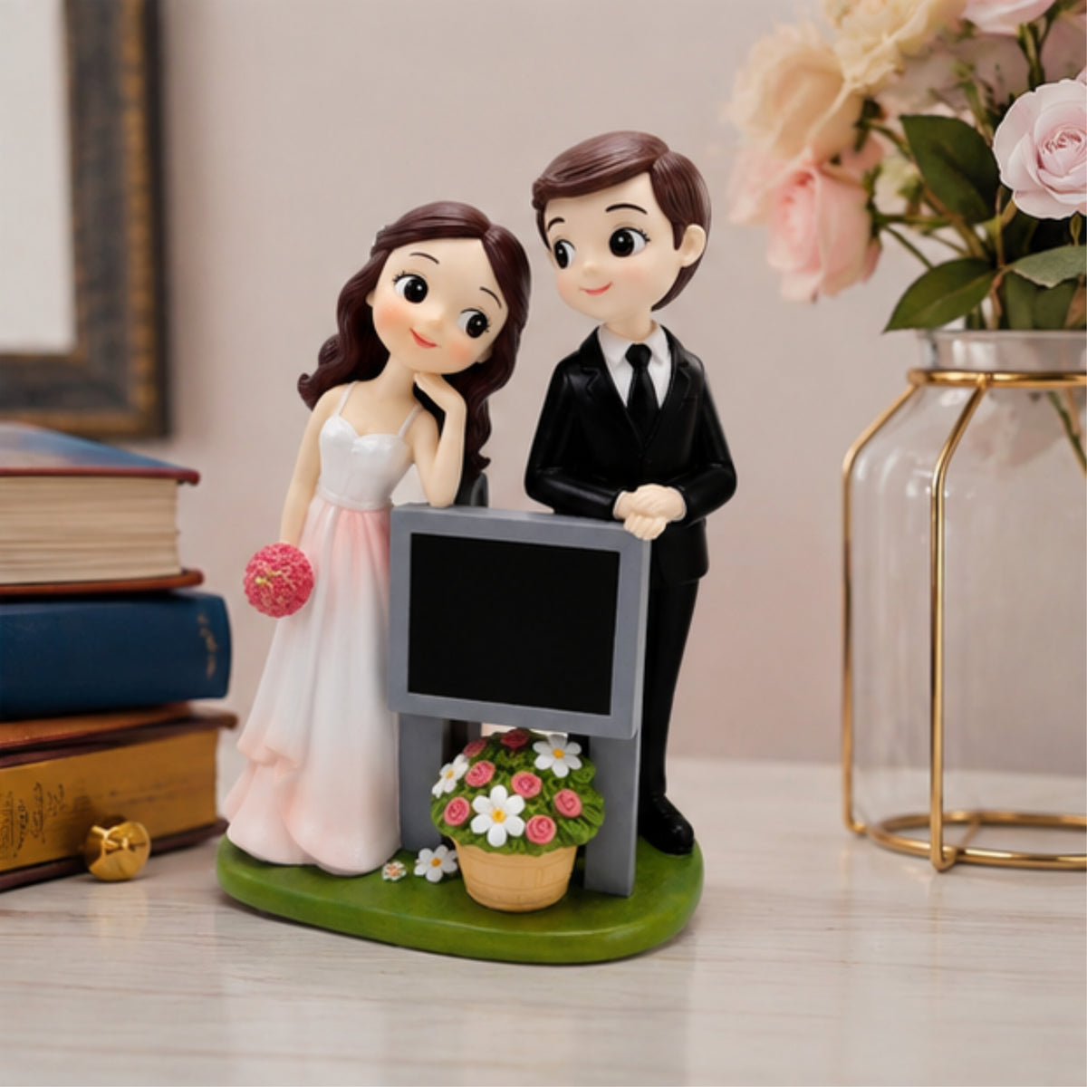Wedding Couple Figurine - Blackboard Edition