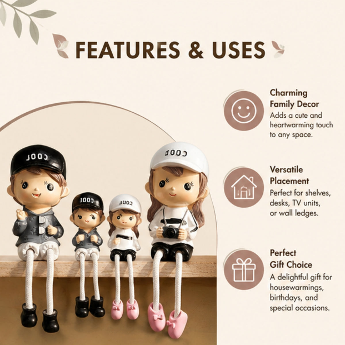 Family Shelf Hanging Dolls - Set of 4