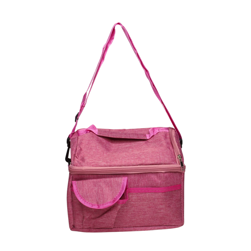 Double Layer Insulated Lunch Bag - Pink