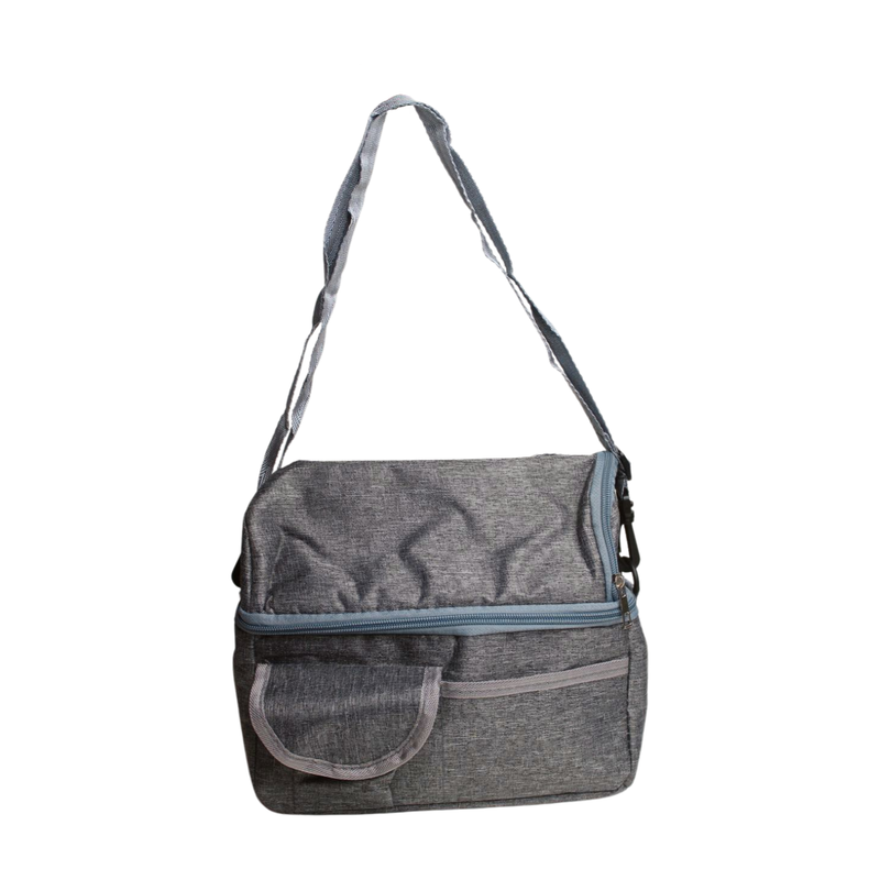 Double Layer Insulated Lunch Bag - Grey
