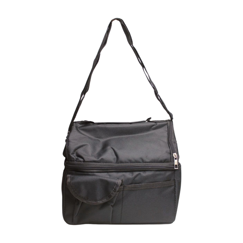 Double Layer Insulated Lunch Bag - Black