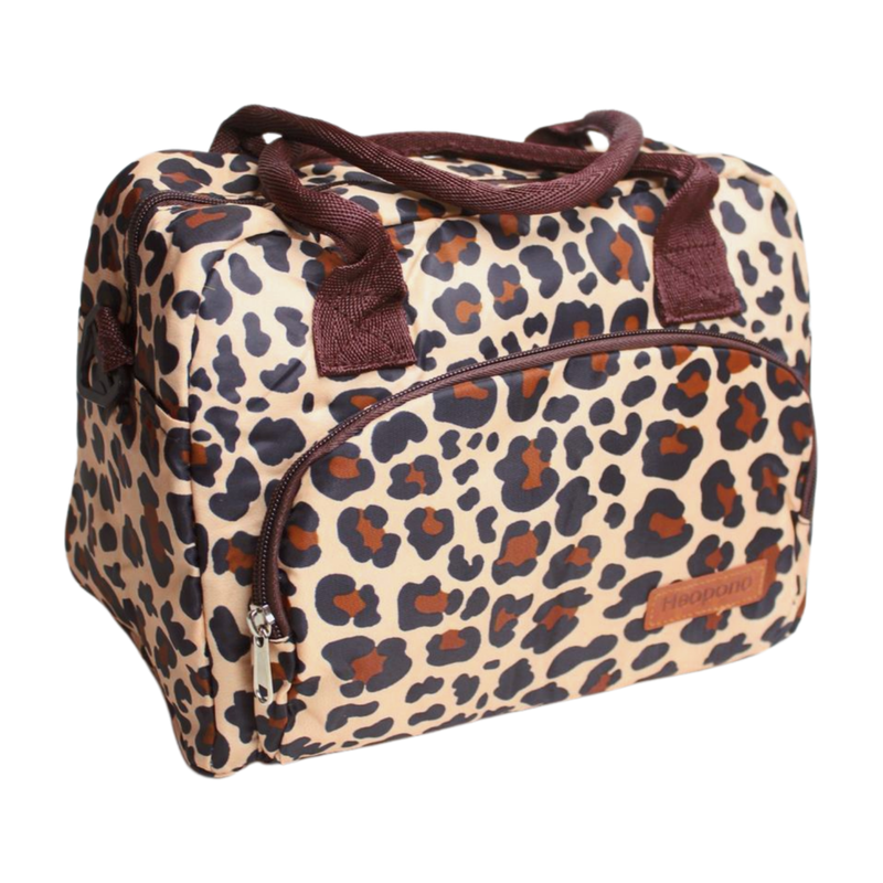 Insulated Tote Lunch Bag - Leopard Print