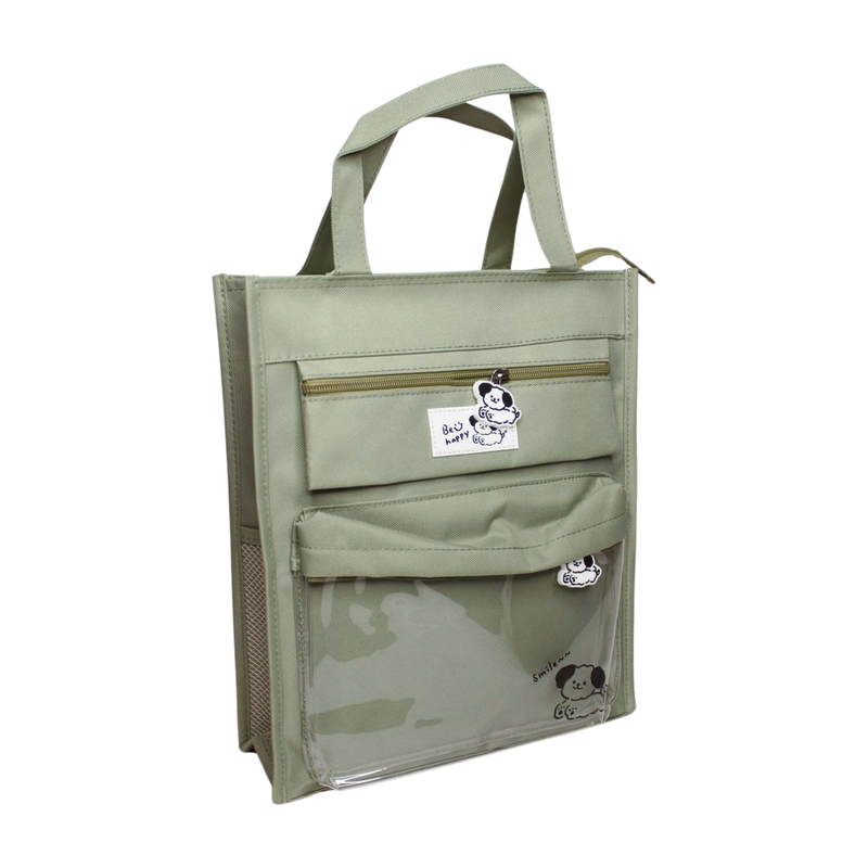 Kids Multi-Pocket Tote Bag - Light Green