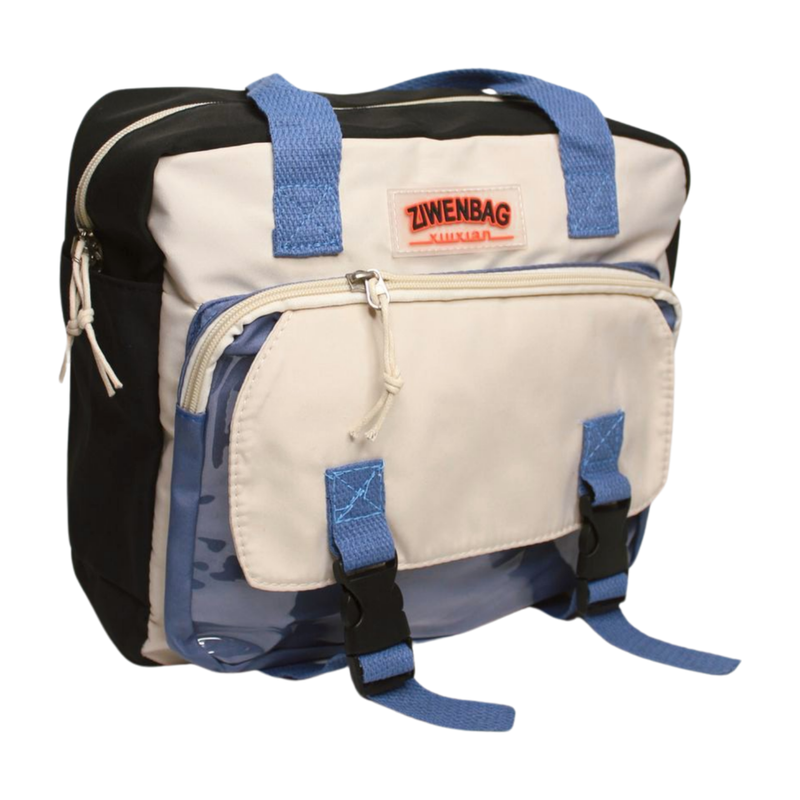 Puffer Quilted Tote Bag - White & Black