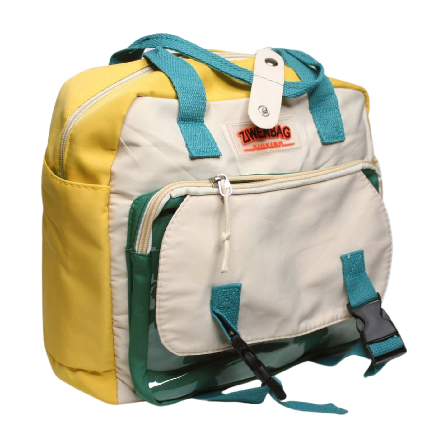 Puffer Quilted Tote Bag - Yellow & Green