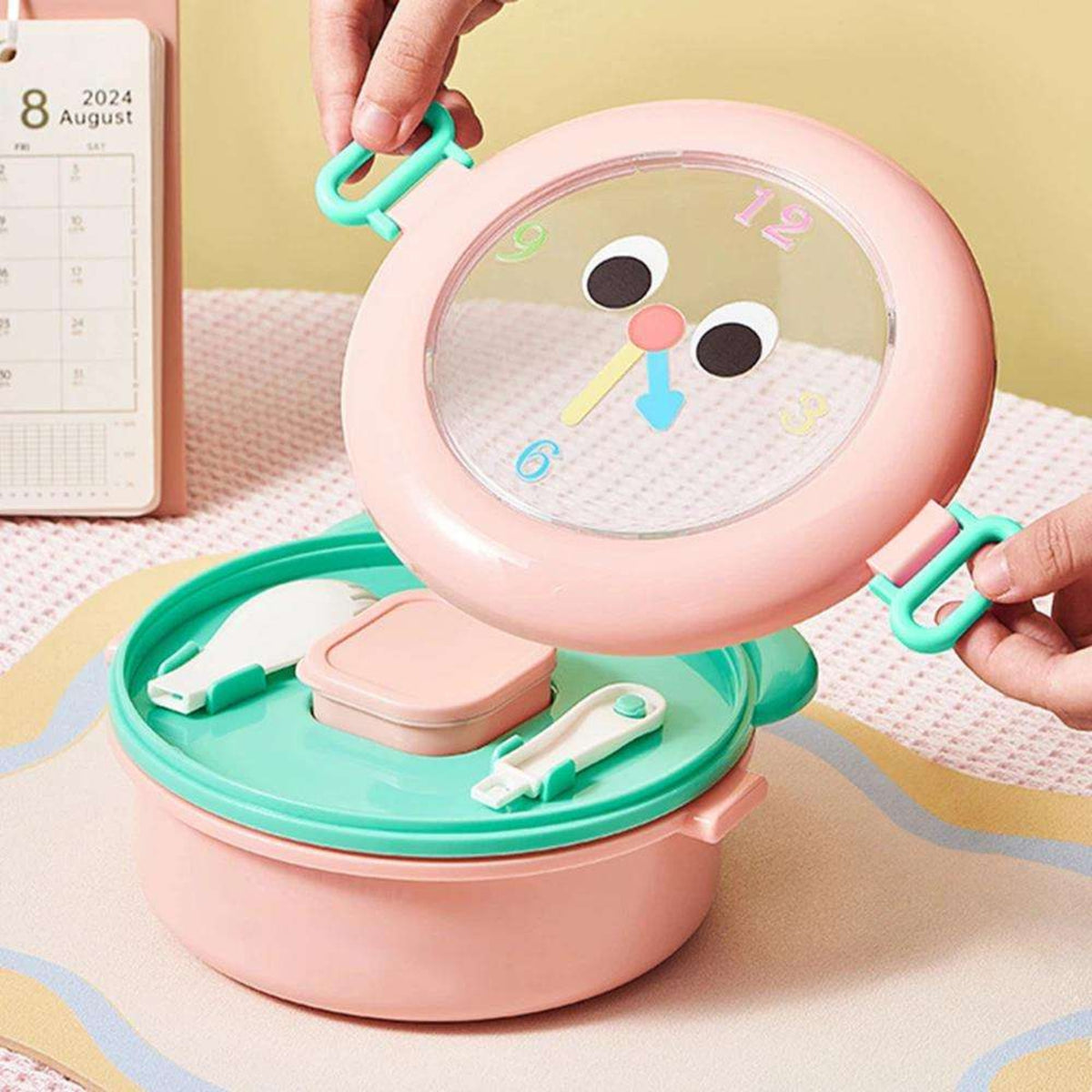 Round Clock Tiffin Box