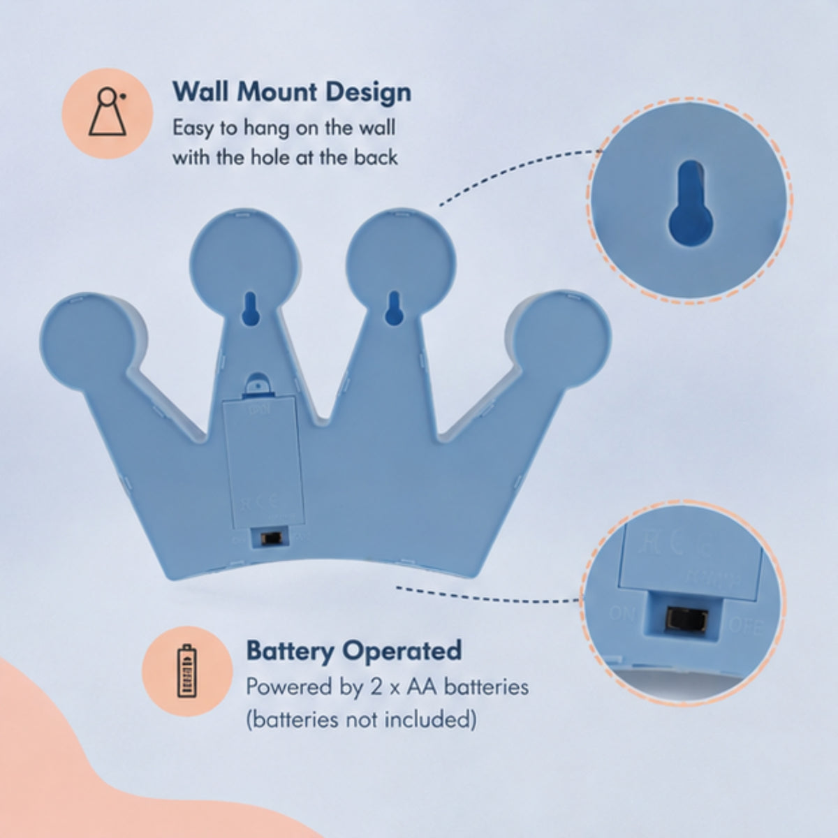 Crown LED wall Light-Blue