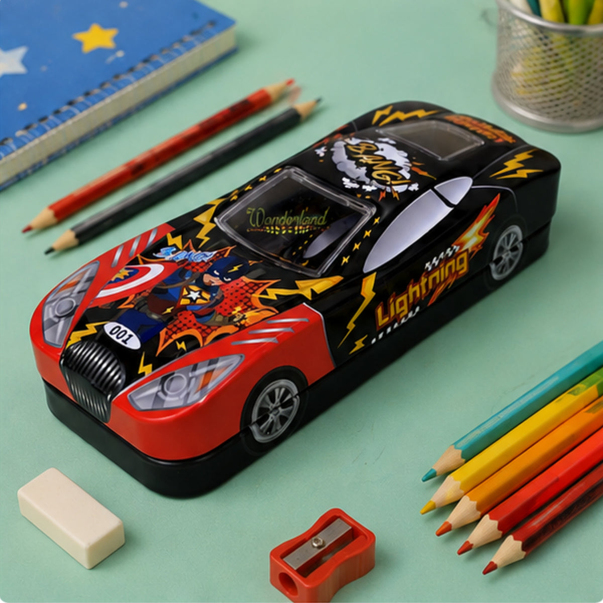 Speedy Racer Metal Pencil Box