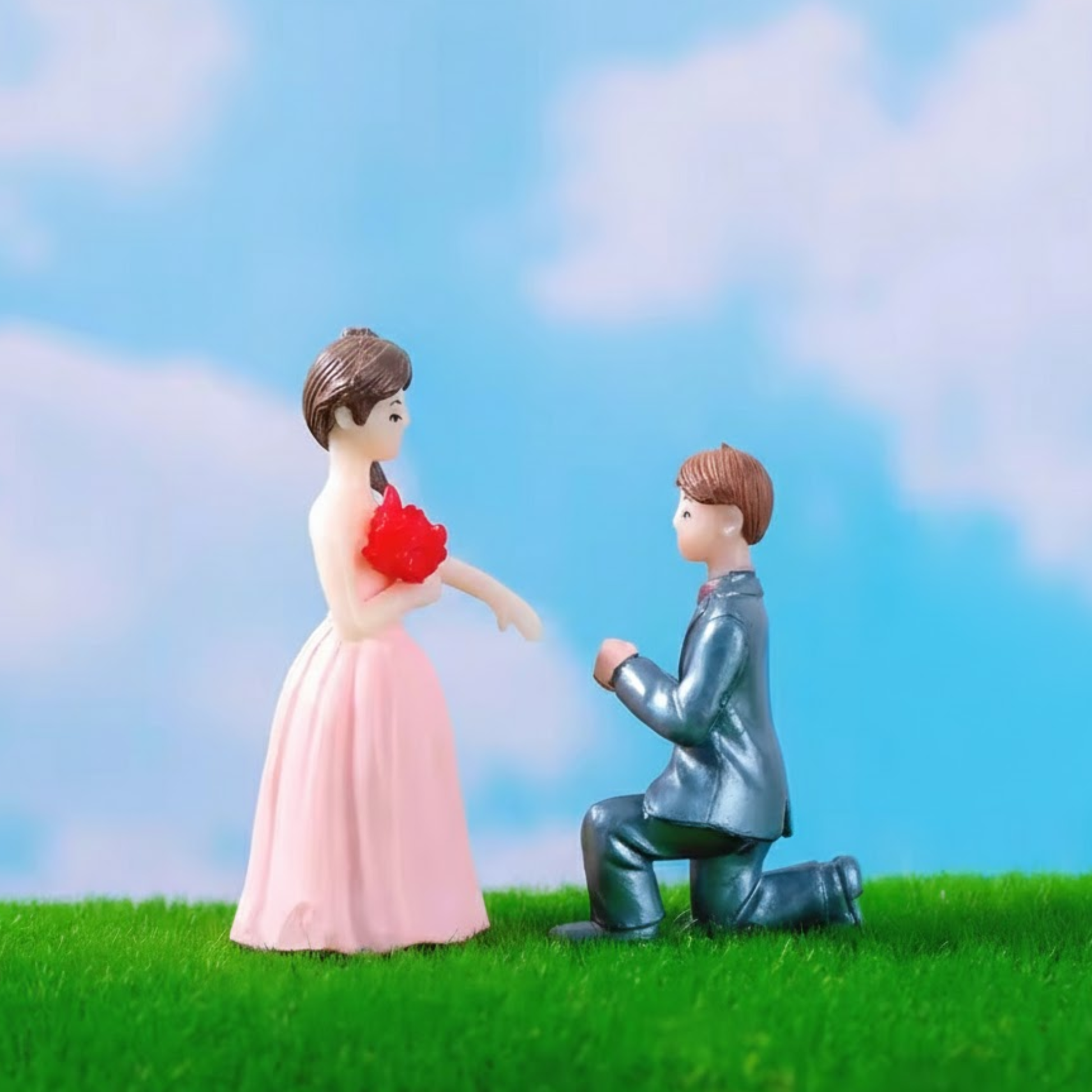 Boy Proposing Girl Miniature Set