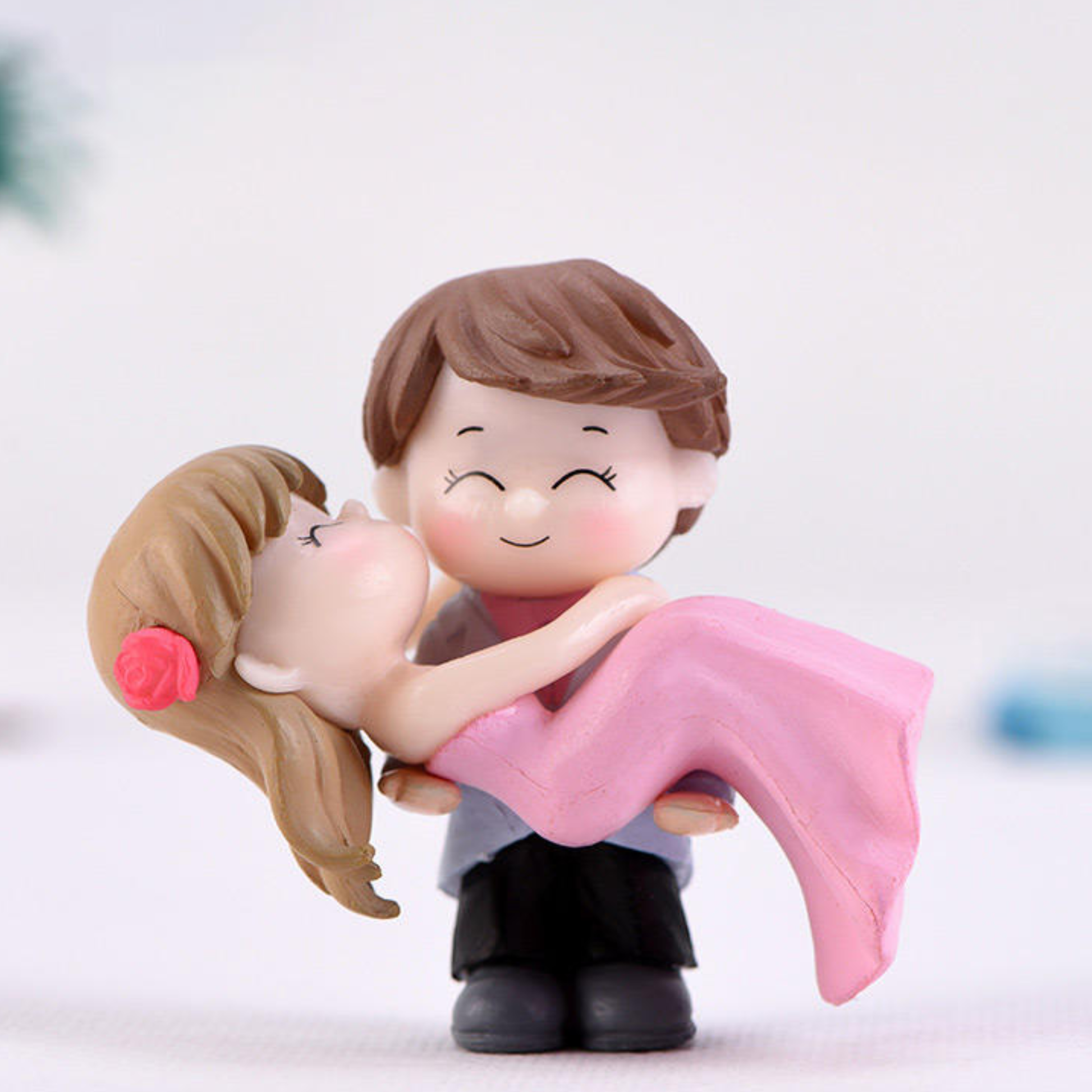 Boy Holding Girl Couple Miniature