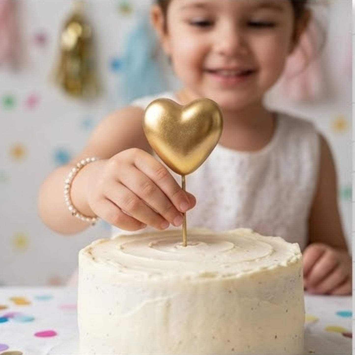 Golden Hearts Cake Topper