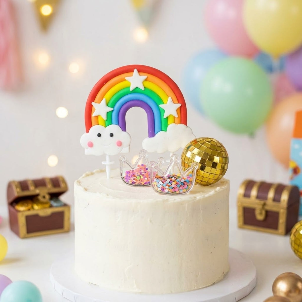 Mermaid & Rainbow Cake Topper Set