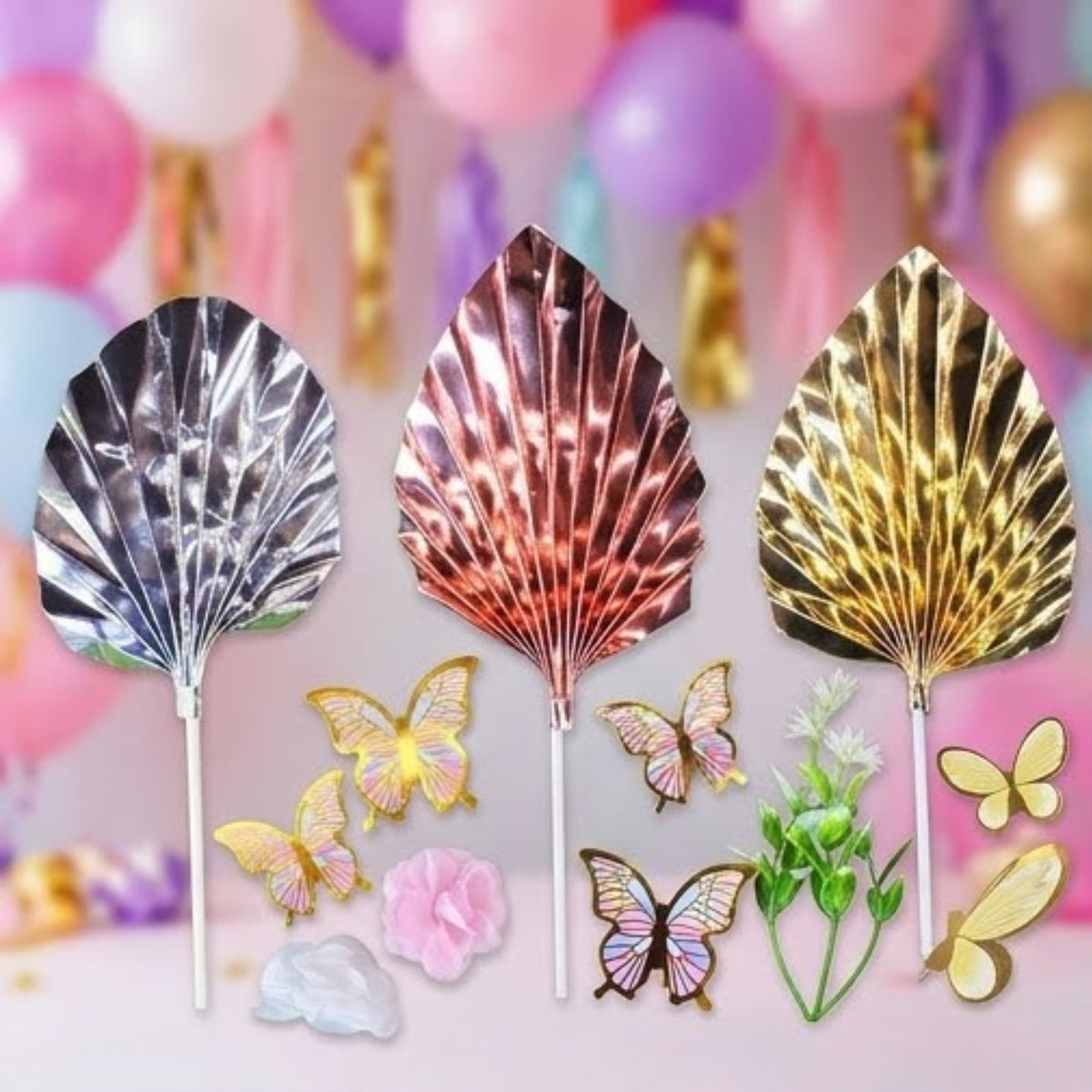 Happy Birthday Butterfly Cake Topper Set