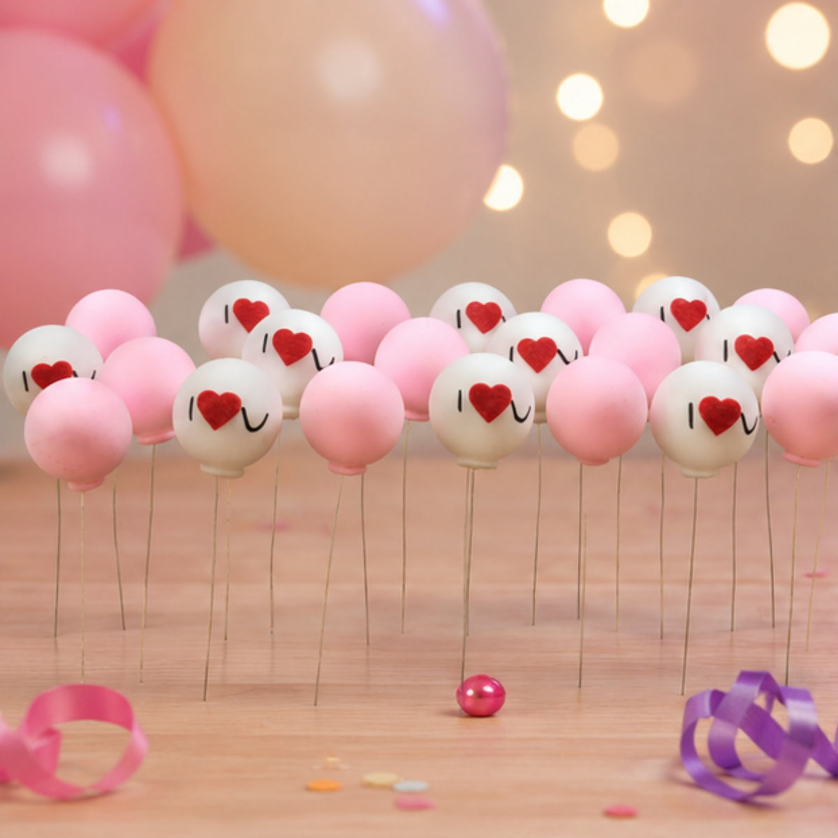 Decorative Balls Cake Topper Set
