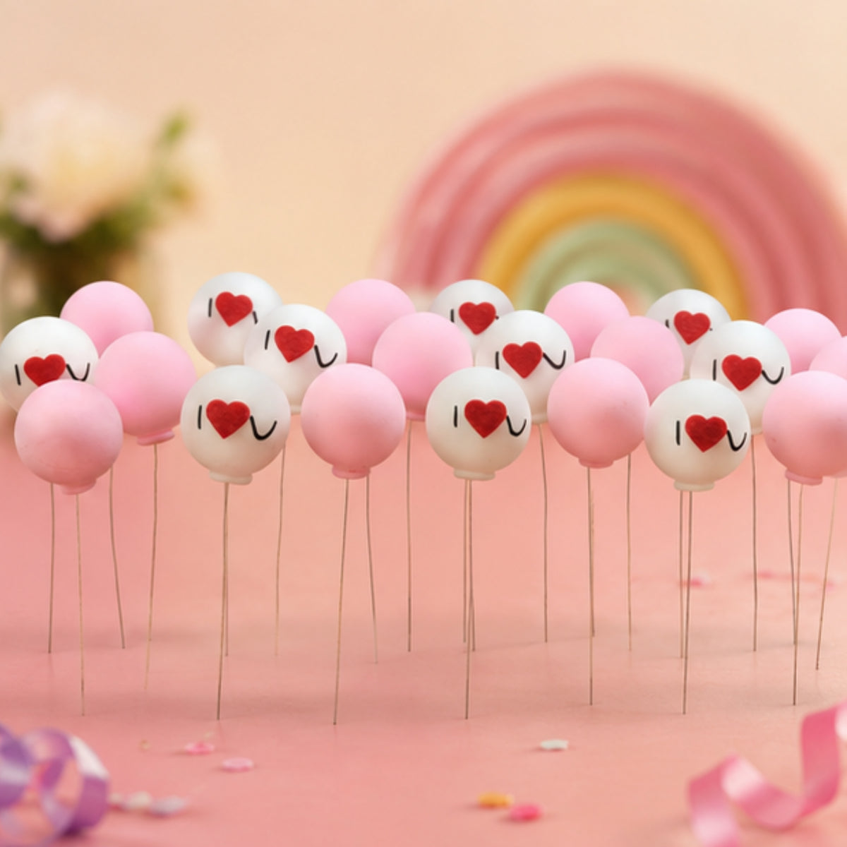 Decorative Balls Cake Topper Set