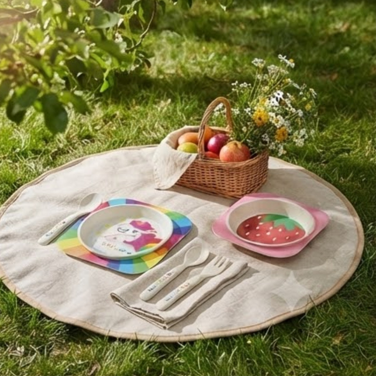 Bamboo Fiber Kids Utensils Set