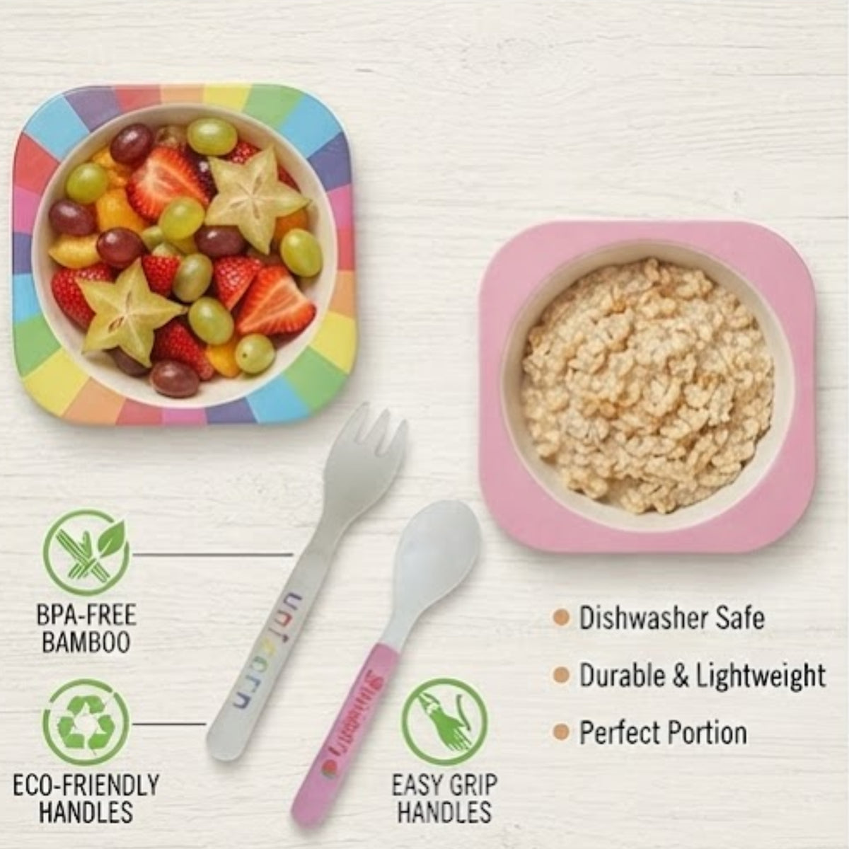 Bamboo Fiber Kids Utensils Set