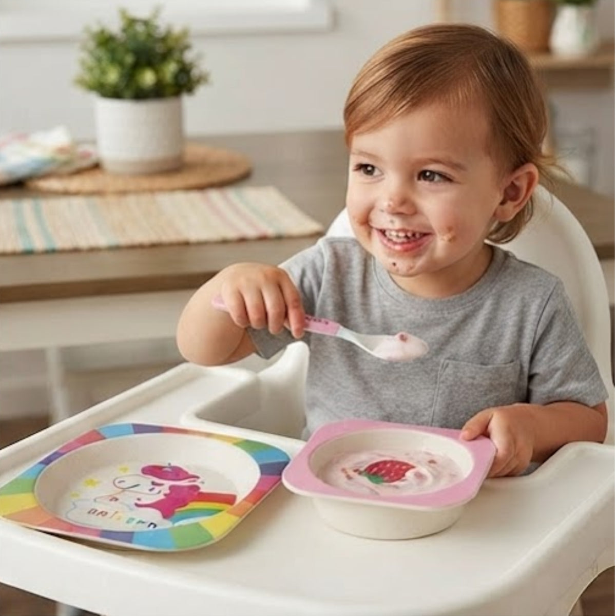 Bamboo Fiber Kids Utensils Set