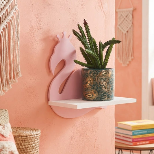 Wooden Flamingo Shelf