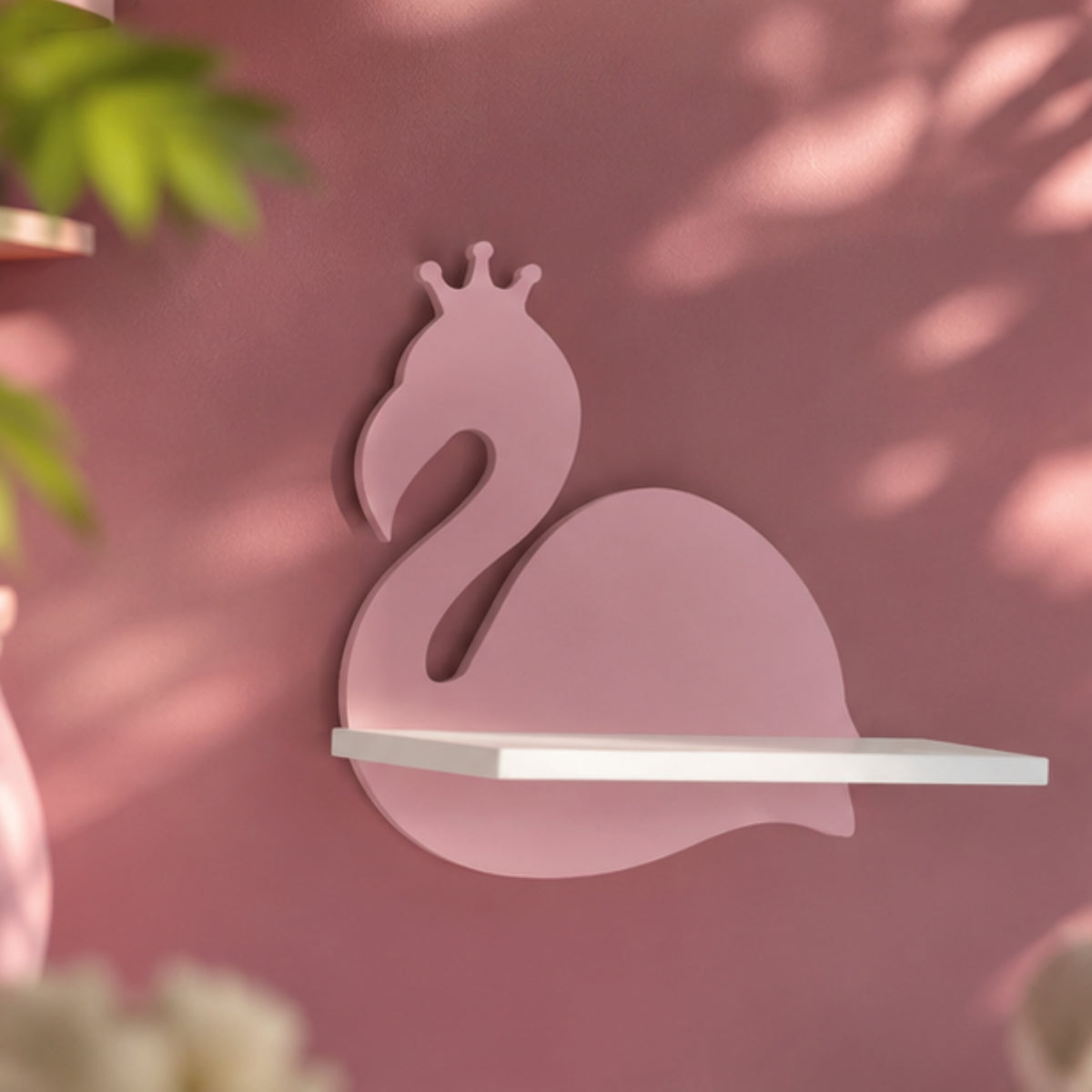 Wooden Flamingo Shelf