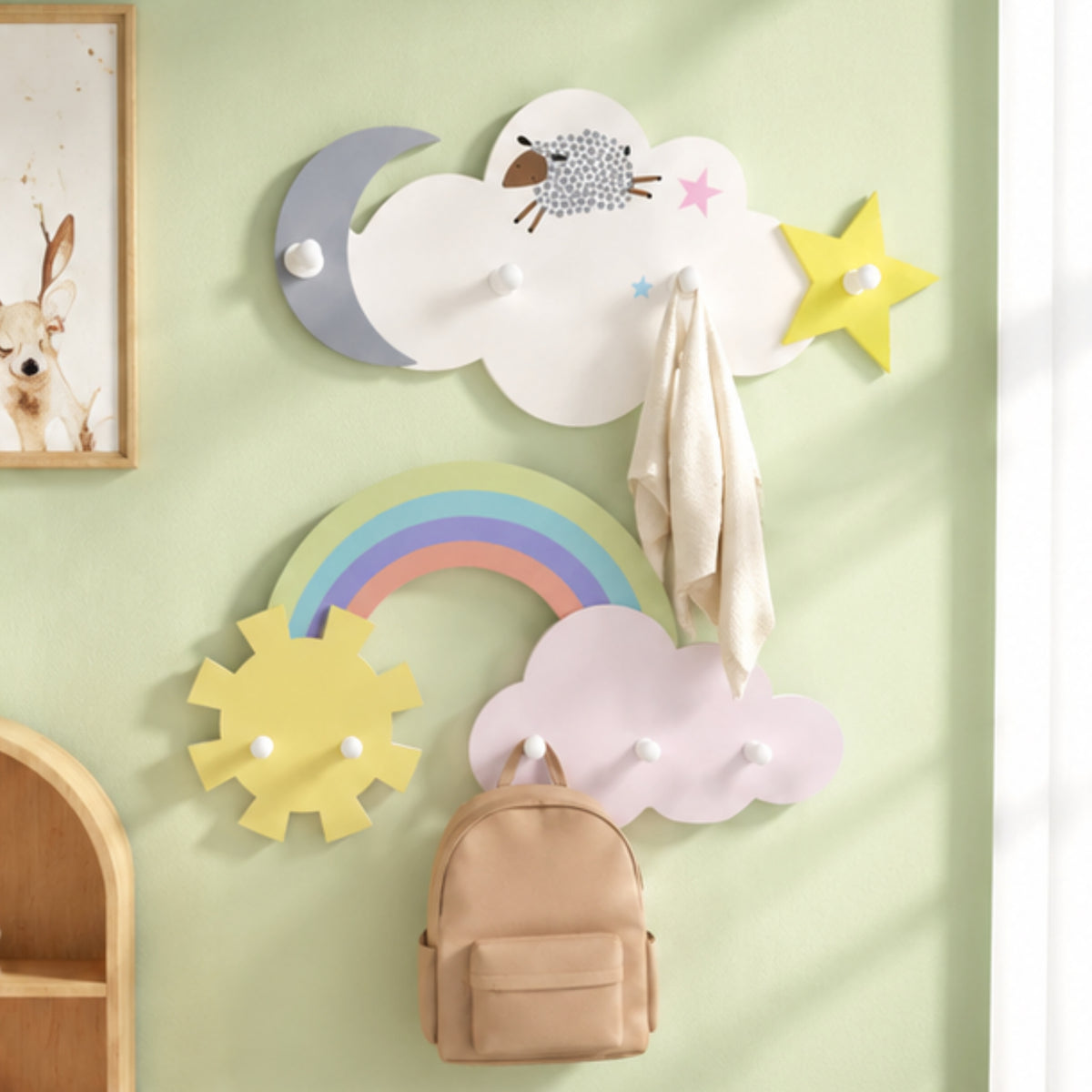 Wooden Cloud Hook Hanger