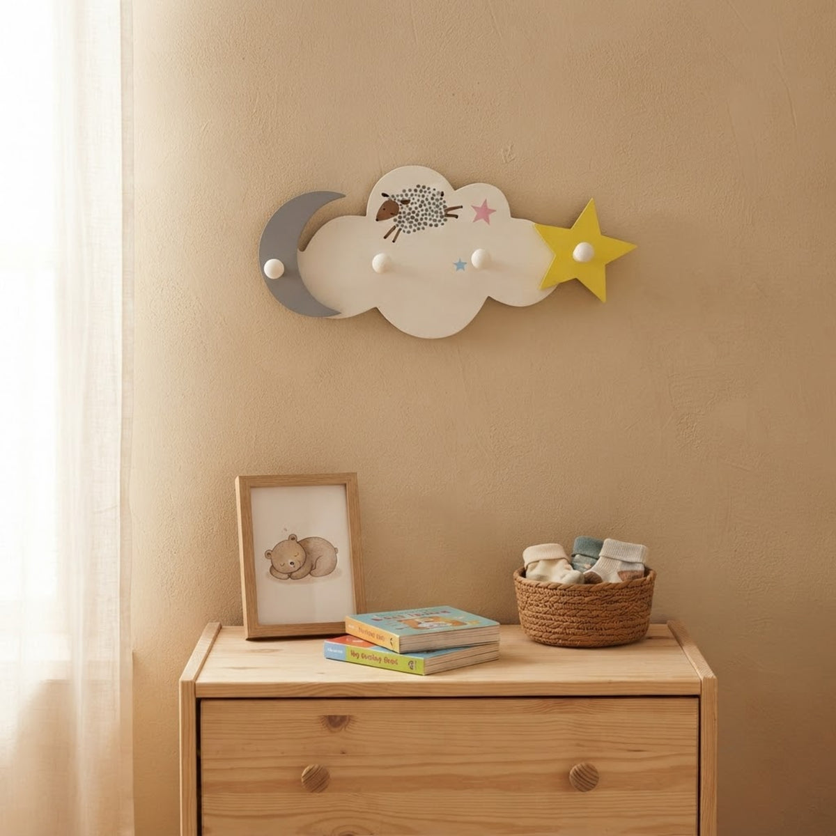 Wooden Cloud Hook Hanger