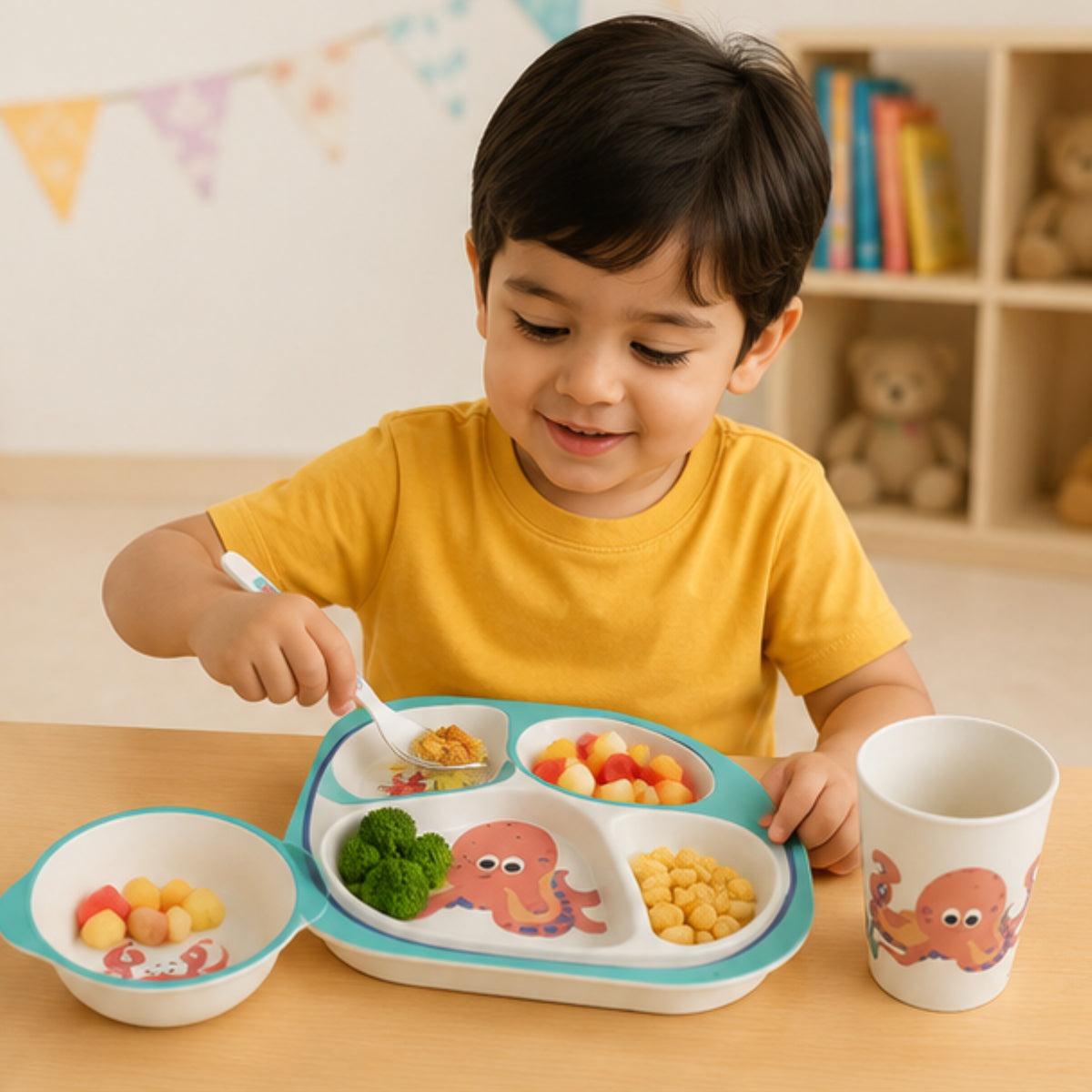 Kids Dinnerware Bamboo Fibre Set of 5