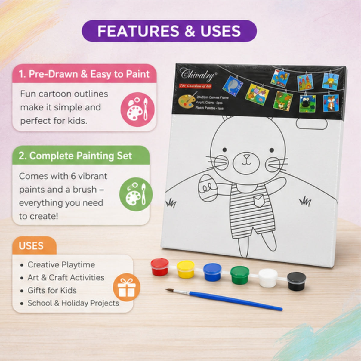 DIY Pre-Drawn Canvas Painting Kit