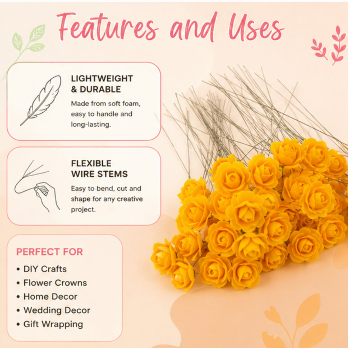 Artificial Flower with Wire Stem